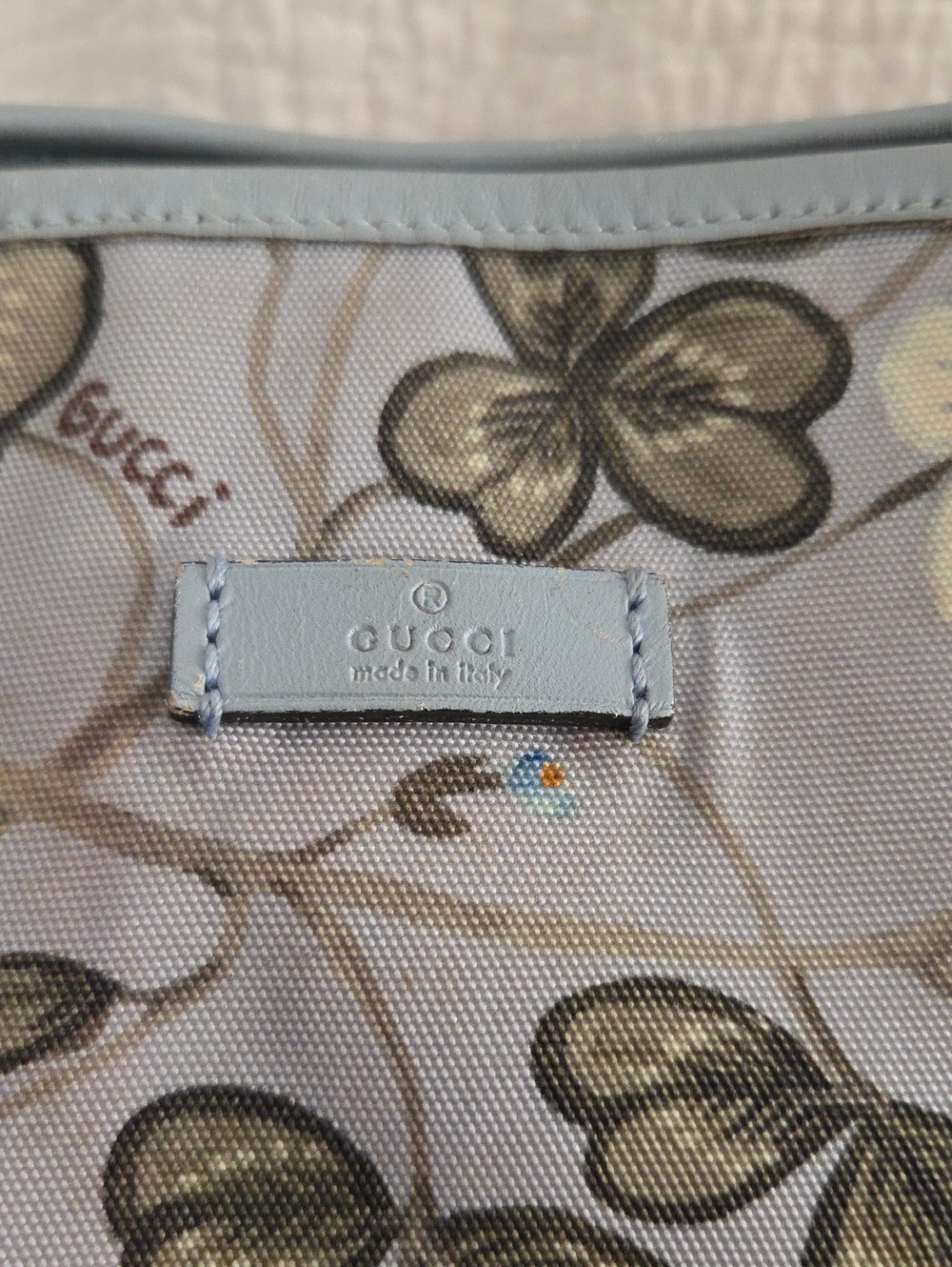 Gucci Flora Knight Canvas Light Blue Women's Two way - Picture 2 of 15